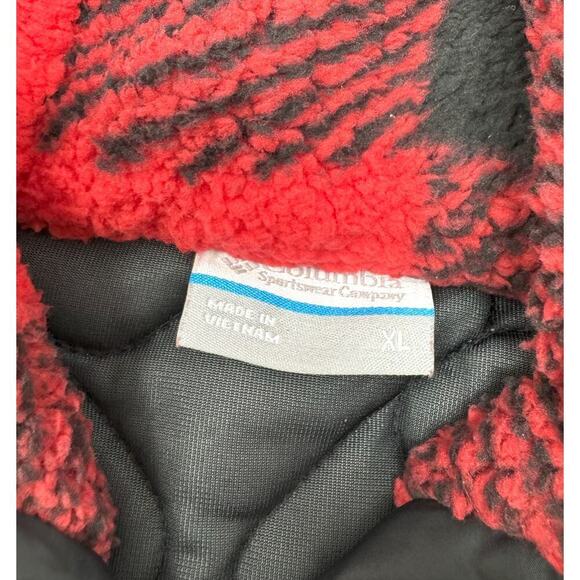 Columbia Women's Sweet View Fleece Hooded Pullover,Black/Red Lily Check, Size XL - Picture 9 of 9